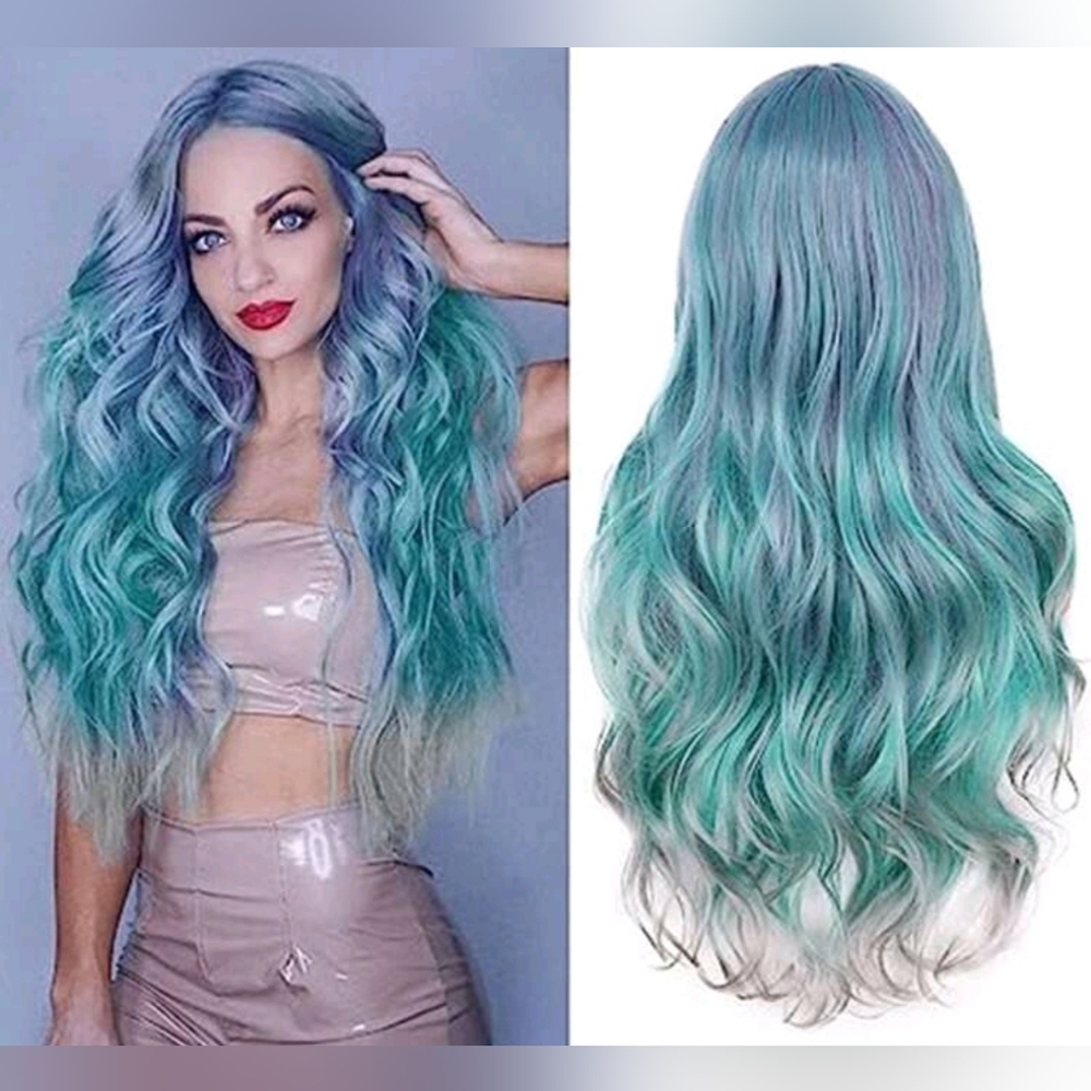 Blue wig